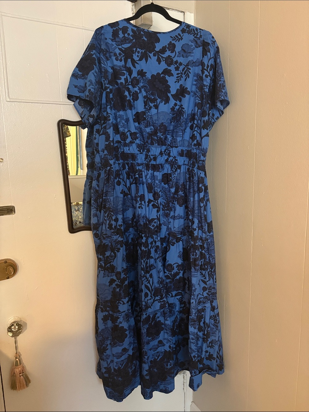 Anthropologie Somerset Blue Floral Tiered Maxi Dress - Picture 5 of 5